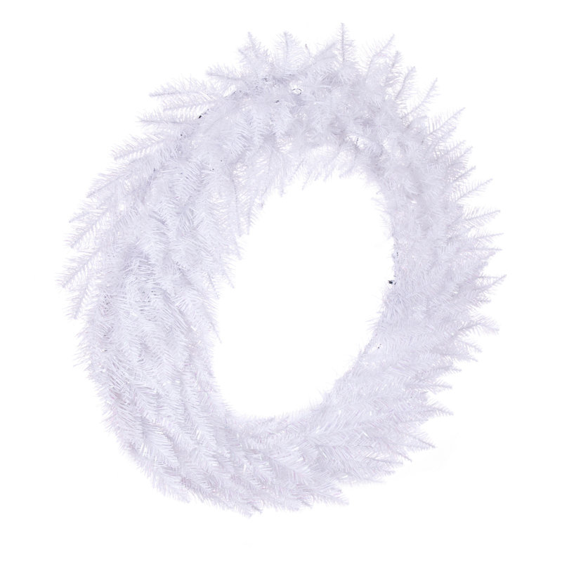 Couronne de Noël artificielle épinette pré-éclairée, H 48 po x l 48 po x P 3 po, Pas de lumières