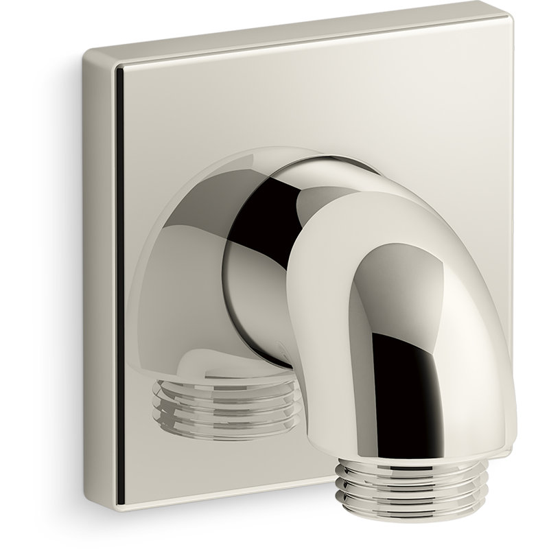 Loure Wall-Mount Supply Elbow with Check Valve, Vibrant Polished Nickel