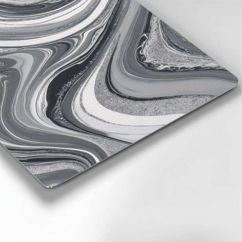 Abstrait fluide, art mural gris en métal 99, H 11 po x l 14 po