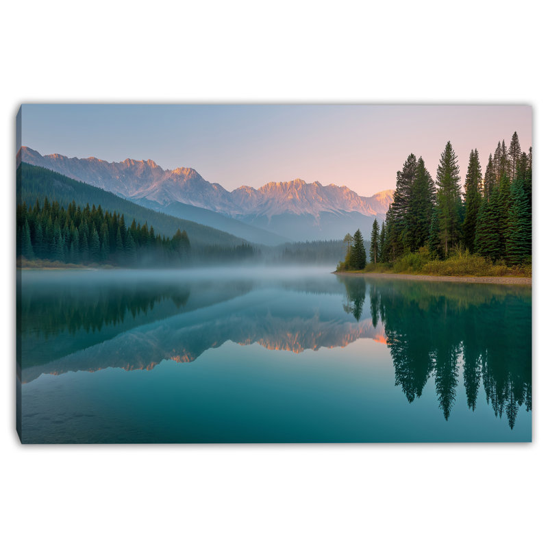 Art mural sur toile Peaceful Lake Sunrise, H 16 po x l 24 po