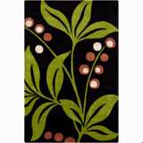INT Dark Green/Lime Floral Area Rug