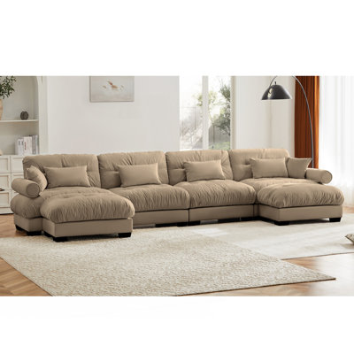 Canapé modulaire en U, canapé en nuage avec repose-pieds mobile, canapé confortable