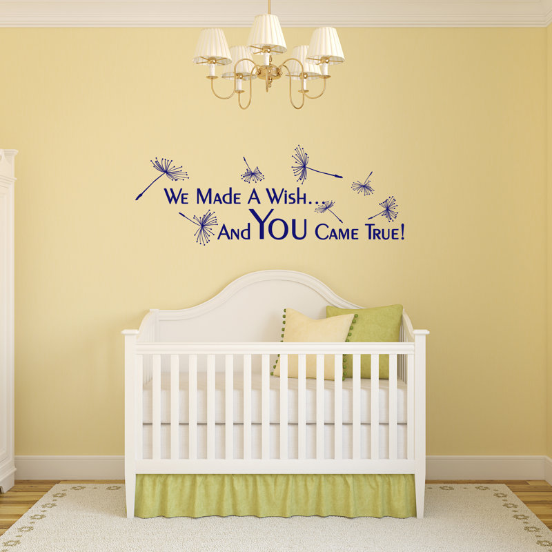 Text & Numbers Non-Wall Damaging Wall Decal, Navy Blue