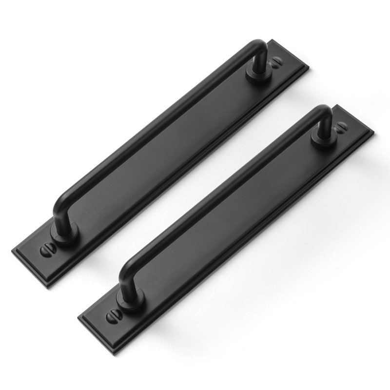 Ensemble de poignées de bar élégantes avec panneau arrière, Noir, 5"