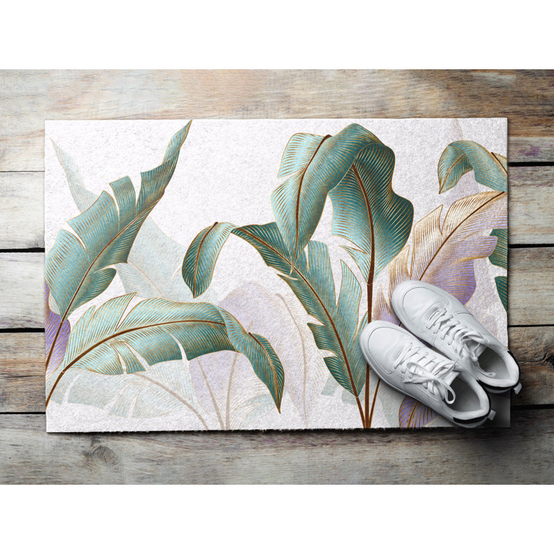 Non-Slip Floral Outdoor Doormat