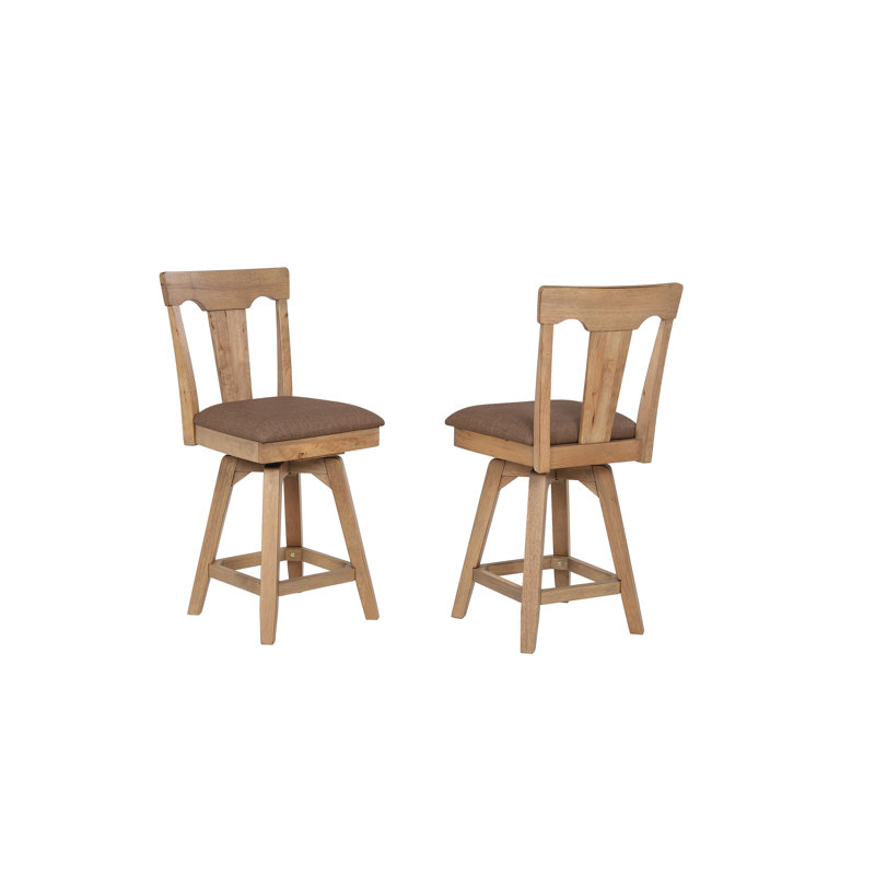 Solid Wood Panel Back Swivel Counter Stool, Counter Stool (24" Seat Height)