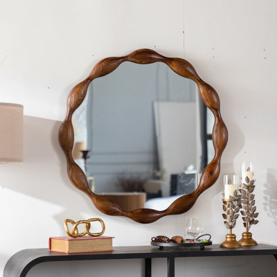 Miroir rond en bois naturel 32,28 /