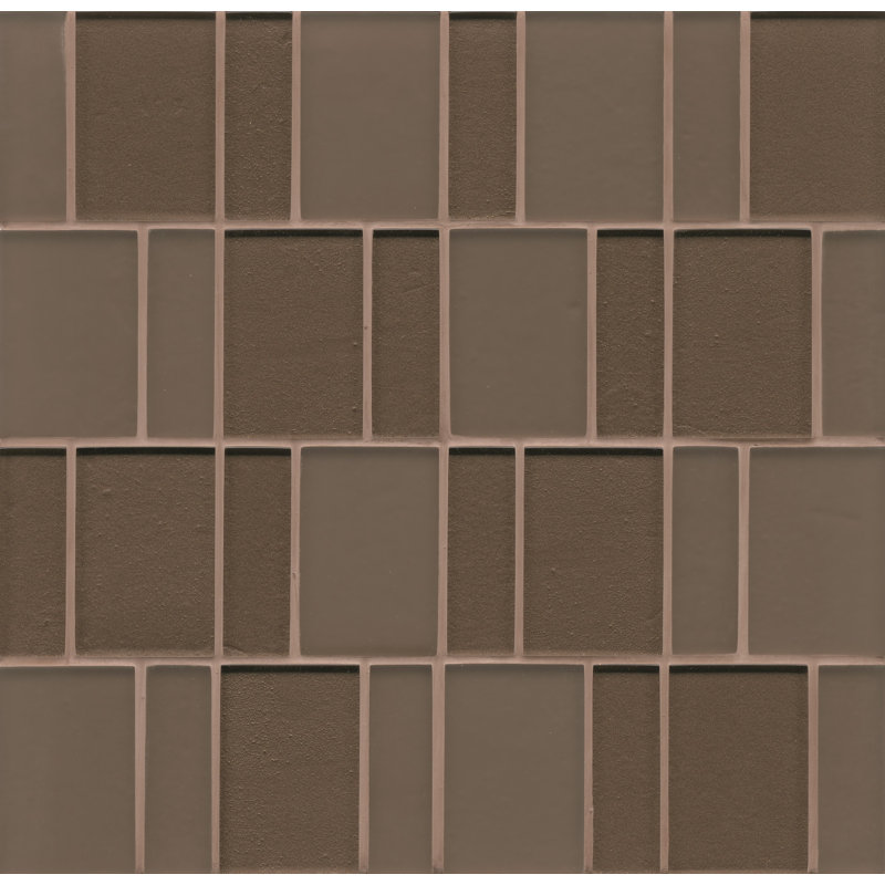 Manhattan Random Sized Glass Mosaic Wall Tile, Brown