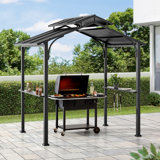 Steel Barbecue Gazebo Ecrins - 153cm X 242cm, Anthracite