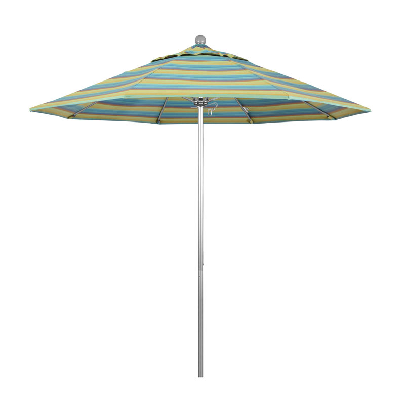 Parasol de marché 9 pi Maria, Argent argent, Sunbrella® lagon Astoria