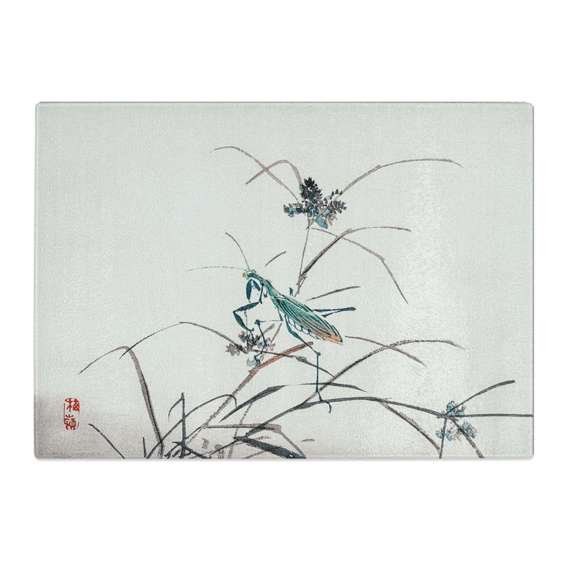 Tempered Glass a Grasshopper Chopping Board, 28.5 cm W x 20 cm L
