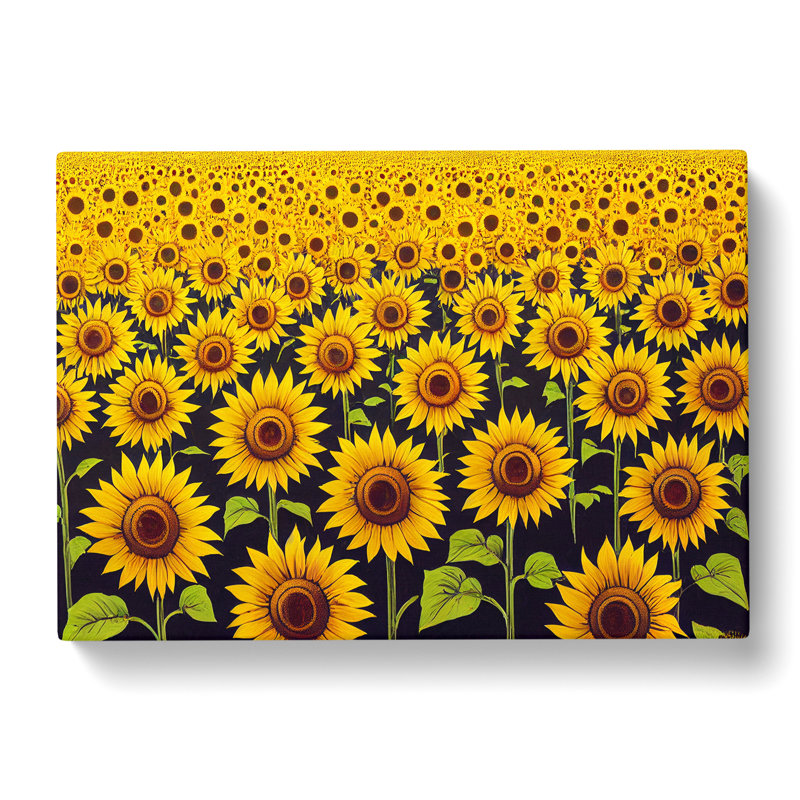 The Sunflower Field - Wrapped Canvas Print, 35cm H x 50cm W x 3cm D