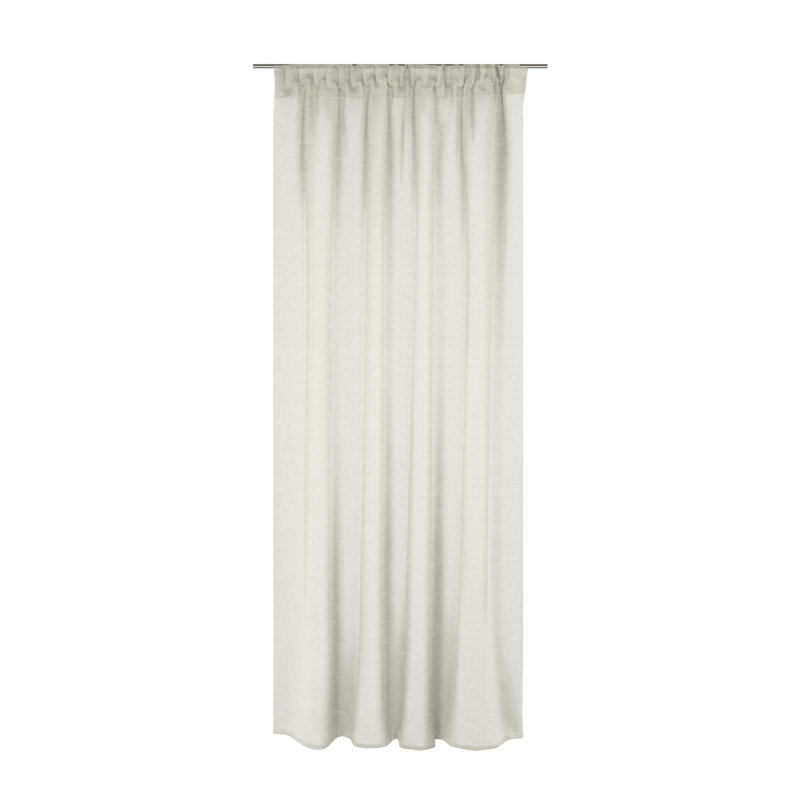 Peck Slot Top Semi Sheer Single Curtain, Beige