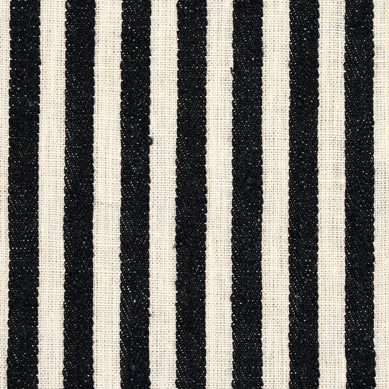 Summerville Linen Stripe Fabric, Black