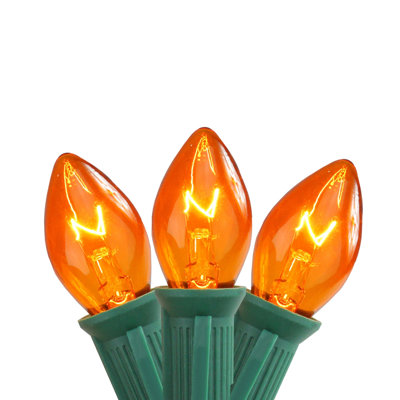 C7 Christmas Light Set 24ft Green Wire