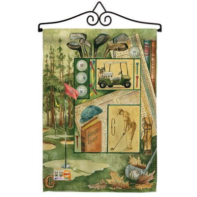Ensemble de drapeaux décoratifs en polyester 2 faces round of golf impressions