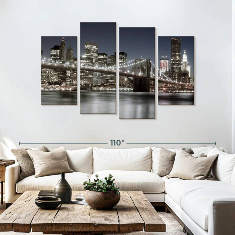 Lilie Manhattan Night Reflections, H 54 po x l 84 po