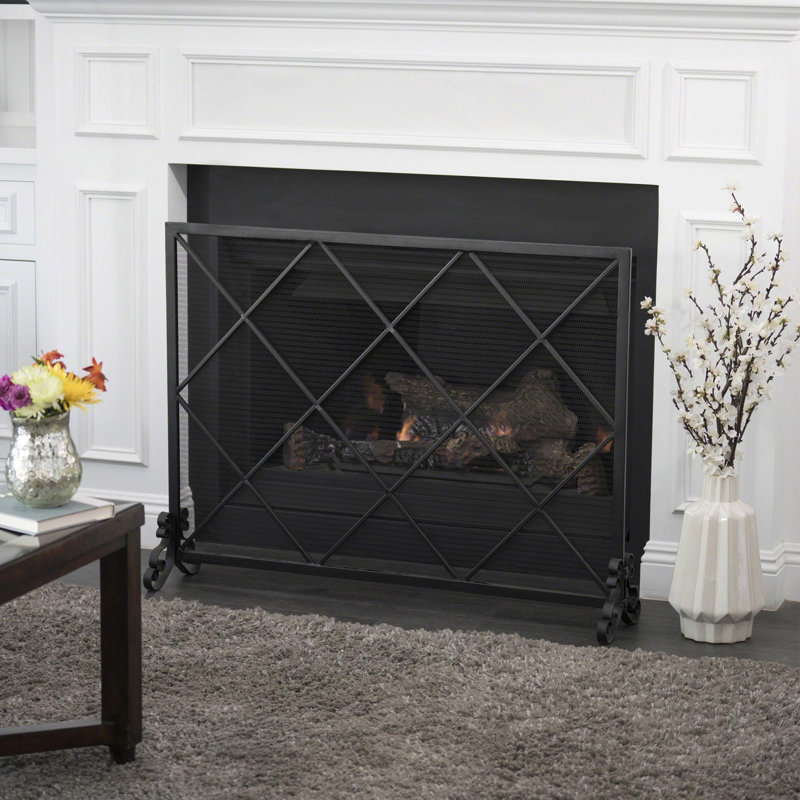 Tepper Iron Fireplace Screen, Black