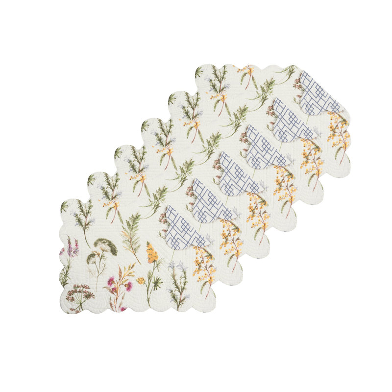 Egremt Cotton Floral Rectangle Placemat