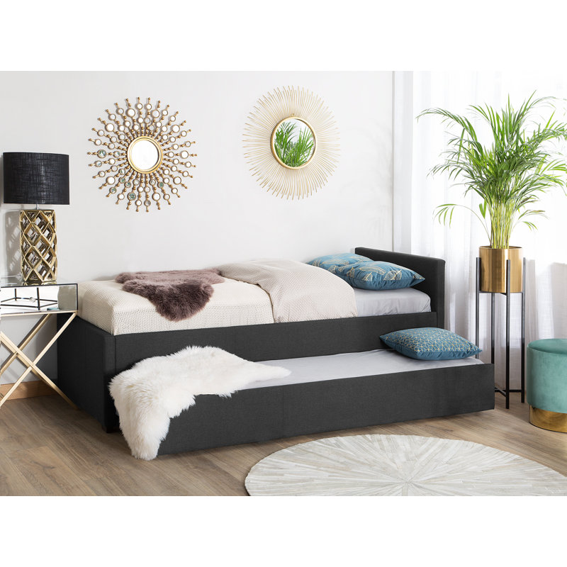 Shannen Upholstered Daybed with Trundle, Grey