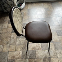 Tusarora Iron King Louis Back Side Chair (Set of 4) Bayou Breeze Leg Color: Black, Upholstery Color: Whiskey Brown