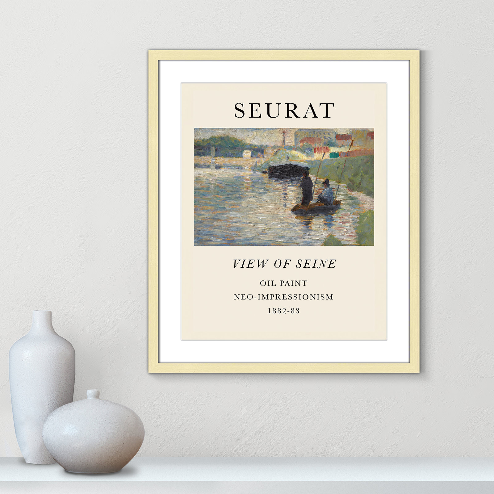 Old Masters Collection "View of Seine" Print, Gold Single Picture Frame, Yes, 25.5" H x 21.5" W x 1.25" D