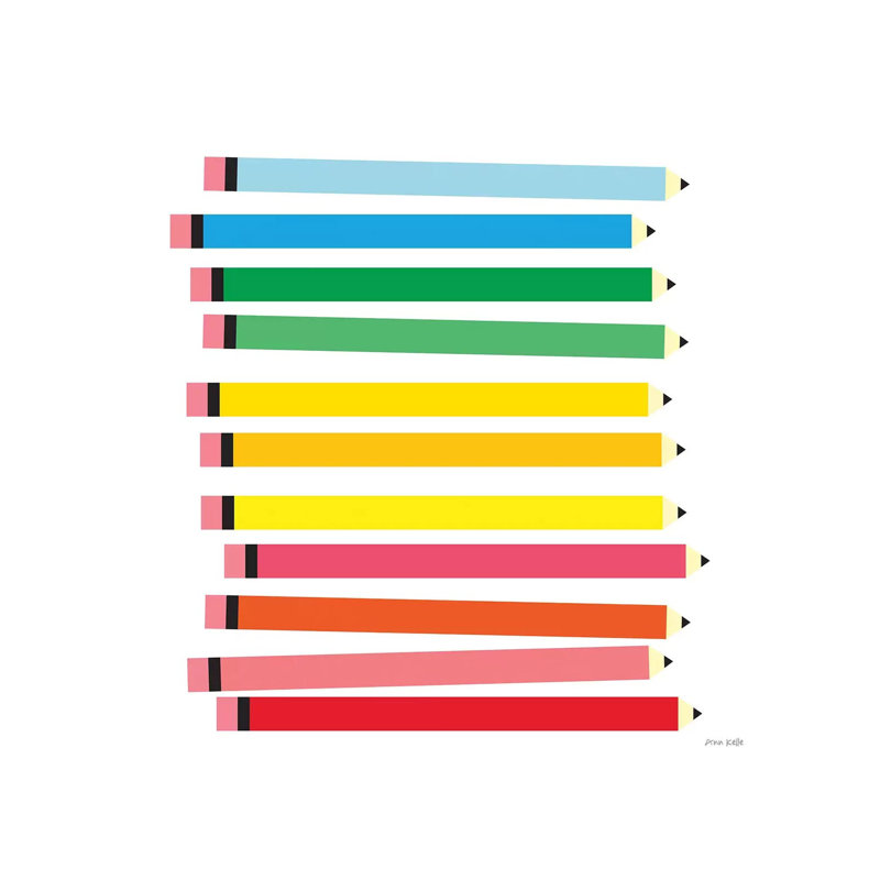 " Coloured Pencils " by Ann Kelle, 12" H x 12" W x 0.75" D, Wrapped Canvas