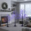 Arbre artificiel noir pré-éclairé avec lumières DEL mauves, branches réglables et support robuste pour la décoration intérieure des Fêtes