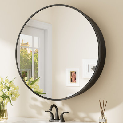 Gervon Round Wall Mounted Medicine Cabinet with Shelves