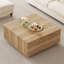 Table basse carrée 33,25 po à 4 tiroirs, naturel
