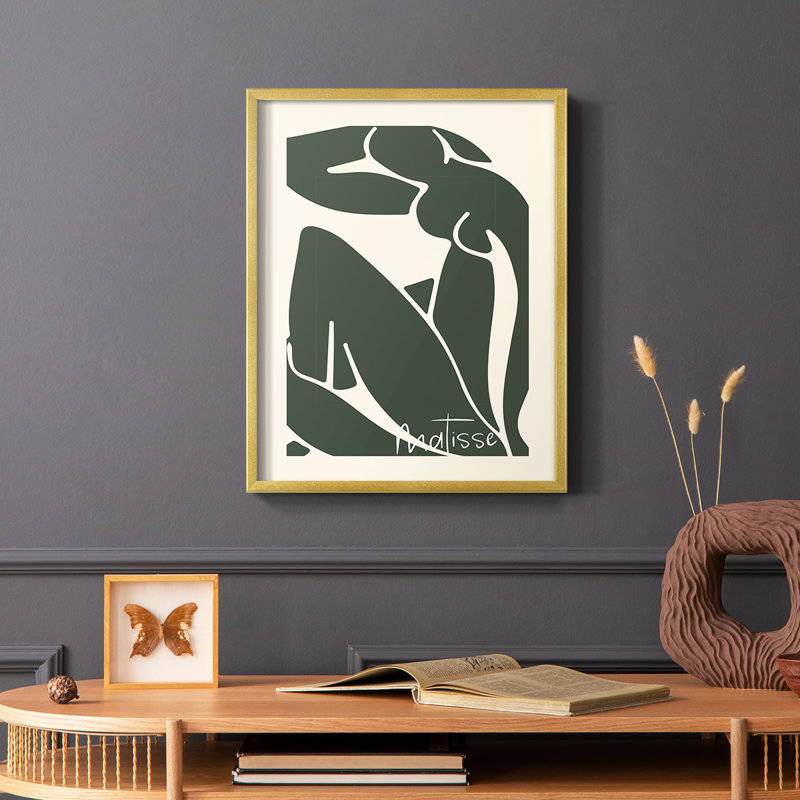 Matisse CECVII, reproduction encadrée - bois massif, H 14 po x l 11 po, Or