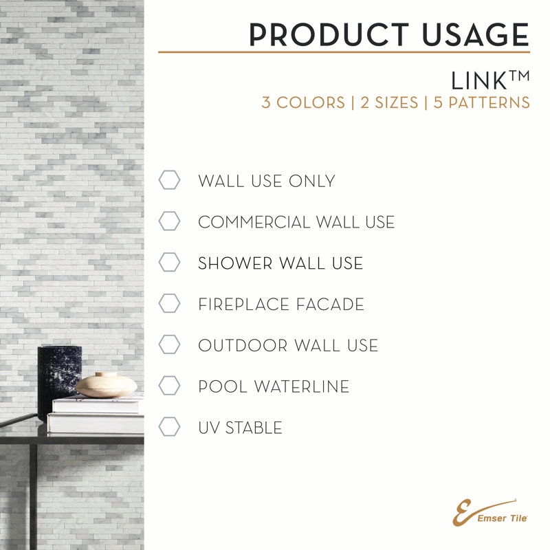 Link™ 12" x 17" Natural Stone Random Mosaic Tile