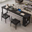 Bureau rectangulaire en bois massif noir-1775863072