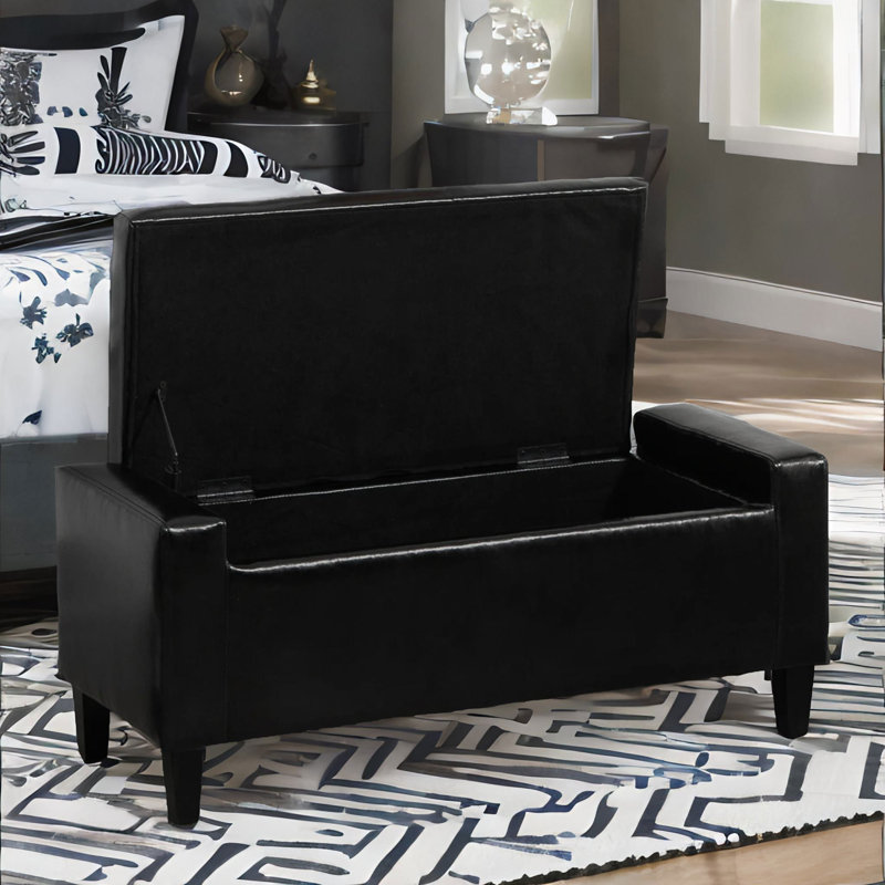 Upholstered Bench, Black
