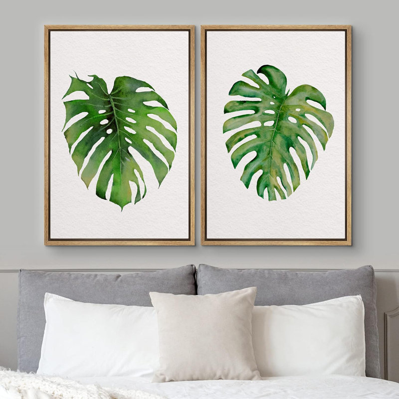 "Polygones Art déco" - 2 pièces, Naturel, H 24 po x l 16 po