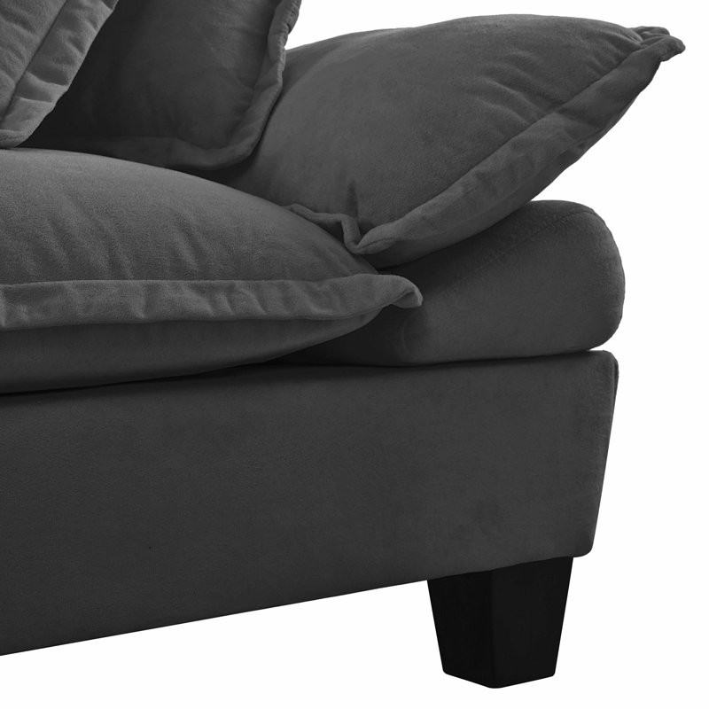 Causeuse modulaire 2 places avec accoudoirs courbés, Gris