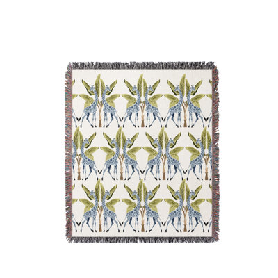 Kossy Giraffe Cotton Blend Blanket Throw