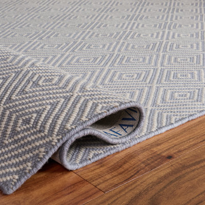 Hand Hooked Wool And Cotton With Latex Geometric Rug