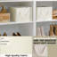 Ensemble de 3 paniers de rangement - Organisateur de garde-robe pliable en tissu, grand, ivoire blanc beige, garde-robe de chambre à coucher