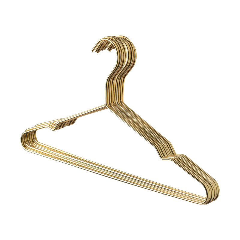Harbour Housewares - Gold Metal Wire Clothes Hangers