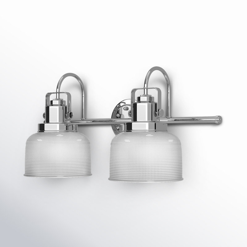 Rosser 2 Light Transparent Dimmable Vanity Light, Polished Chrome