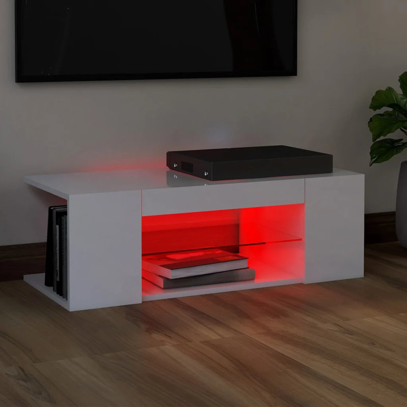 Meuble télé avec meuble télé vidaXL, Blanc très luisant