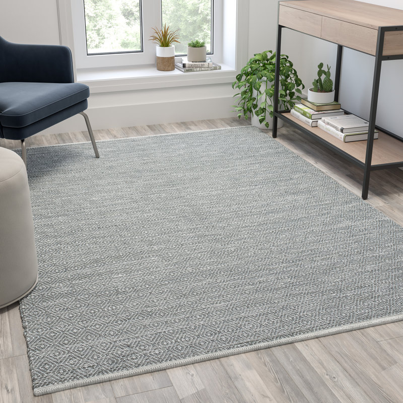Kwiete Handwoven Indoor/Outdoor Diamond Pattern Area Rug, Rectangle 5' x 7'