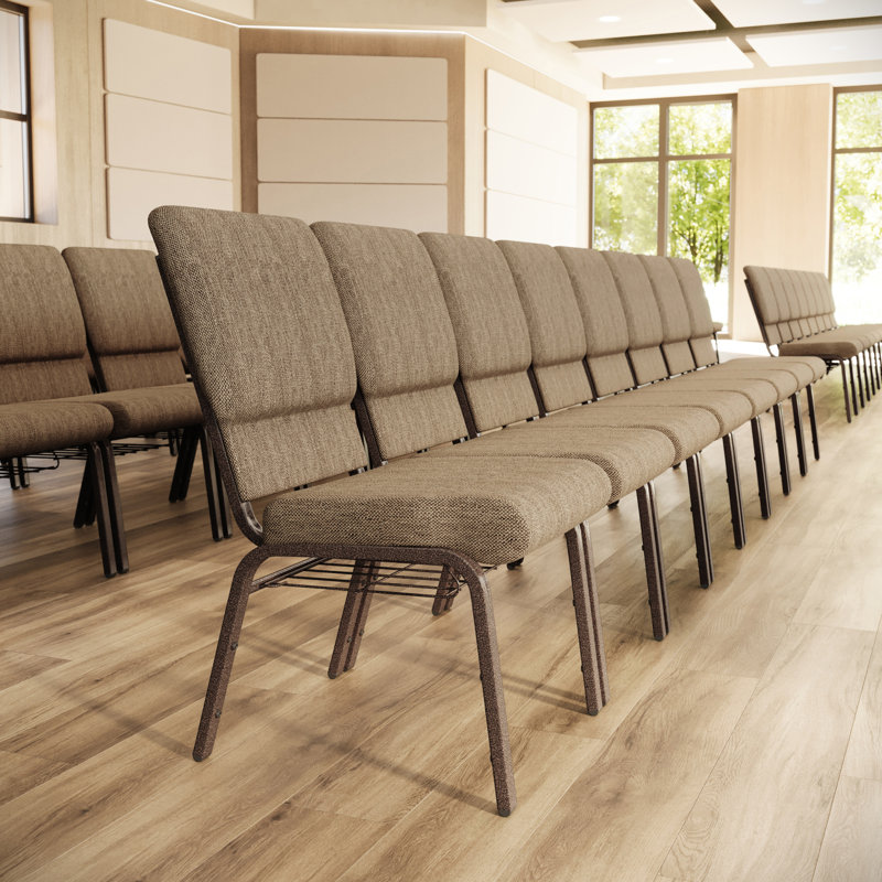 Chaise d'égelier en tissu avec support pour livres Mikolaj, Marron clair