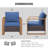 Drazen Outdoor Wicker Club Chair Set Of 4 With Thick Cushions & Unique Wood-Grain Armrests-1858380017