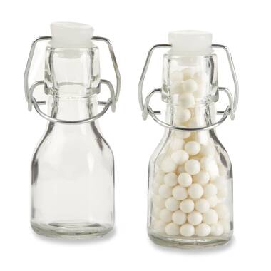 Mini Corked Glass Milk Bottle Favor Containers - 6 Pc.