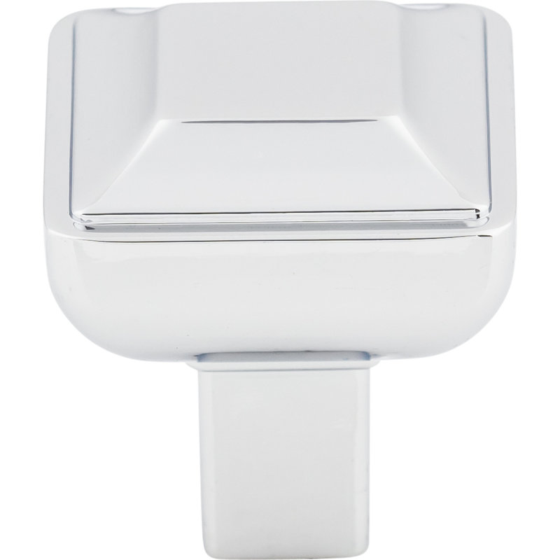 Podium 1" Length Square Knob, Polished Chrome, 1" Length