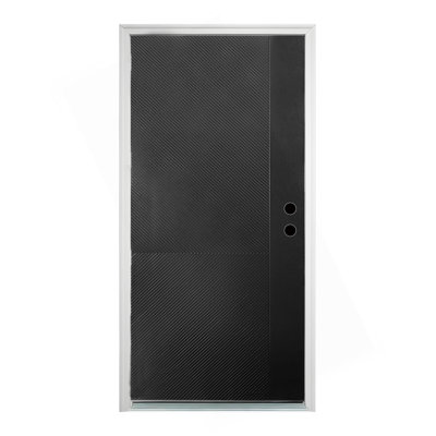 36 X 80 Antique Black Finished Fiberglass Entry Door Left Hand Inswing Fiberglass Door With White 4-9/16 Vinyl Frame