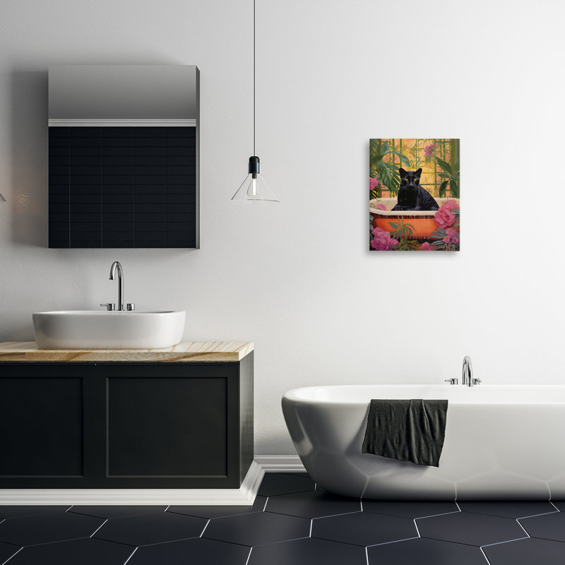 Toile de salle de bain Lush Tropics Panther, design par Heidi Kuntz, H 20 po x l 16 po