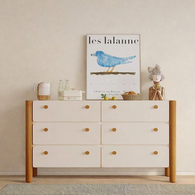 French Cream Style Solid Wood Hallway Cabinet